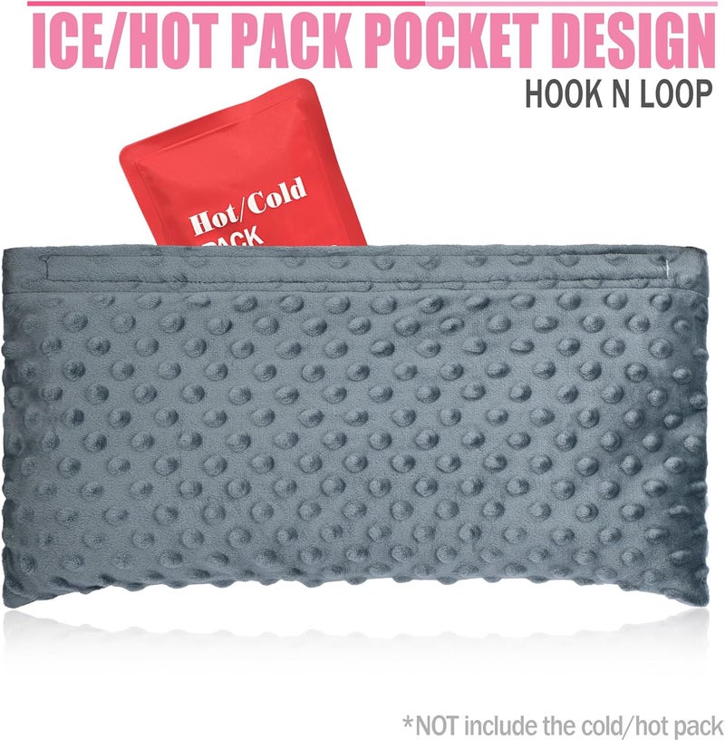 HapiPoppy Hysterectomy Seatbelt Pillow Hysterectomy Recovery Must Haves Post Surgery Abdominal Pillows with Ice/Hot Pocket for Tummy Tuck C-Section Recovery Gifts Minky Dot Dark Gray - Image 5